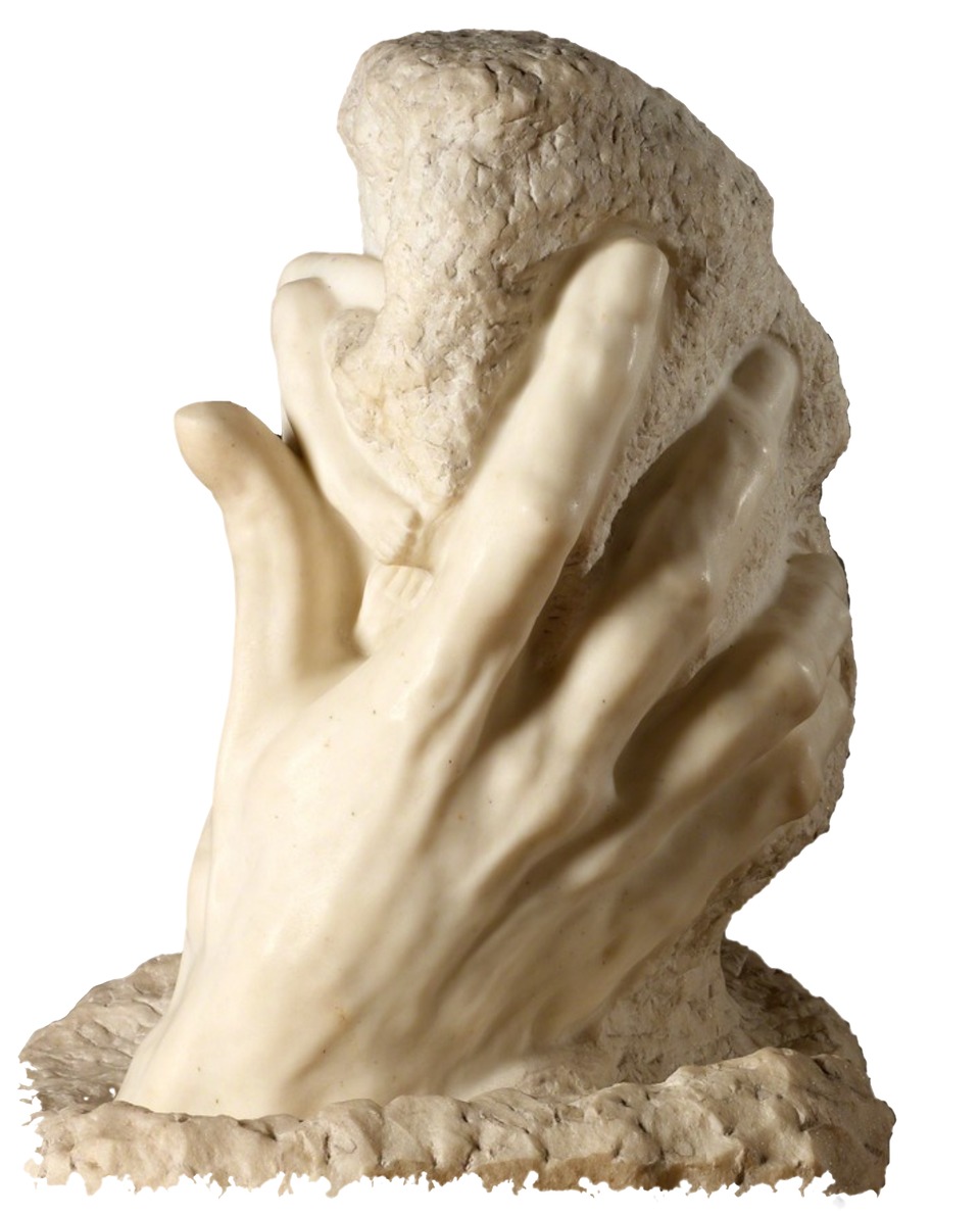 Marble sculpture of two hands by Rodin